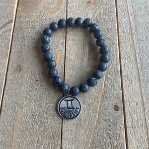 Handmade Lava Stone Gemini Bracelet